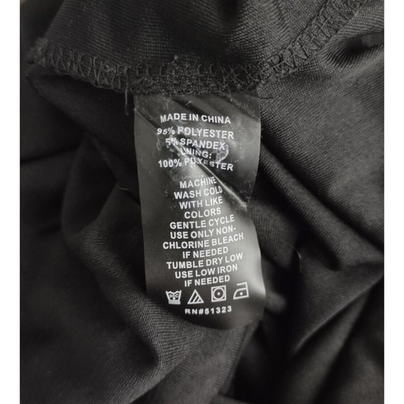 Vince Camuto Black White Blouson Dress Womens 2 Houndstooth Check Faux Belt - Picture 4 of 6